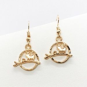 Earrings Cat Stars Tree Gold Tone Galaxy Boho Witchy Jewelry Kitty Kitten Kawaii